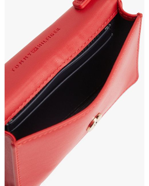 Tommy Hilfiger Red Hilfiger Icon Card Wallet With Chain