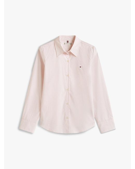 Chemise À Rayures Et Coupe Standard Tommy Hilfiger en coloris White