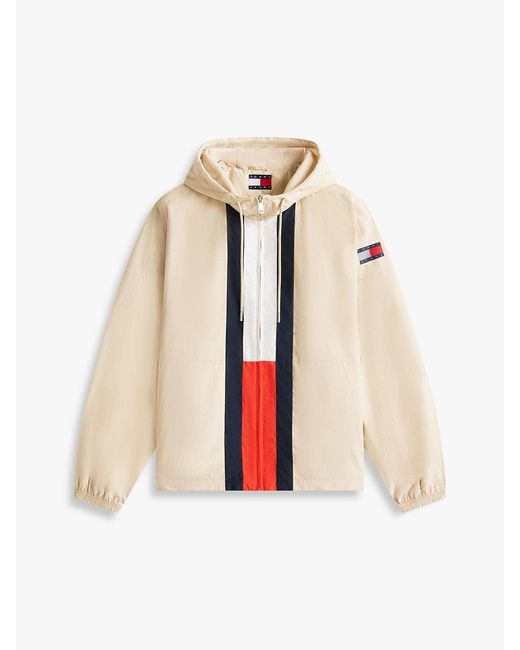 Tommy Hilfiger Blue Oversized Colour-Blocked Water Repellent Chicago Windbreaker for men