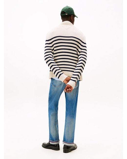 Pull Classique Décontracté Rayé À Col Cheminée Tommy Hilfiger pour homme en coloris Blue