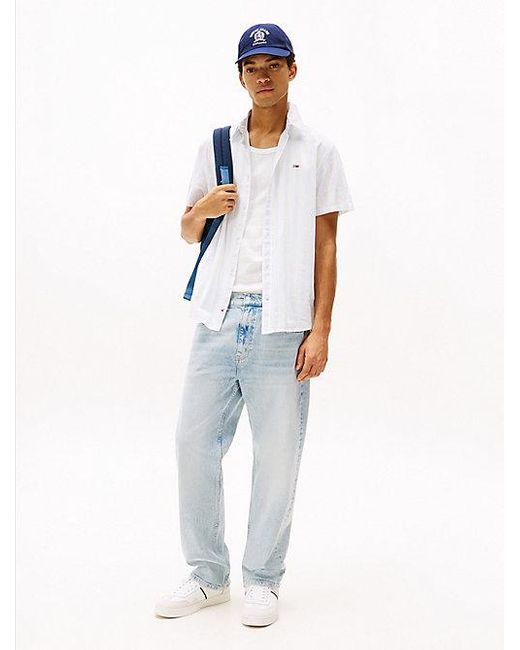 Tommy Hilfiger Regular Fit Hemd Aus Leinenmix in White für Herren