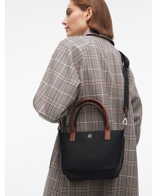 Tommy Hilfiger Black Popette Crossbody Tote Bag
