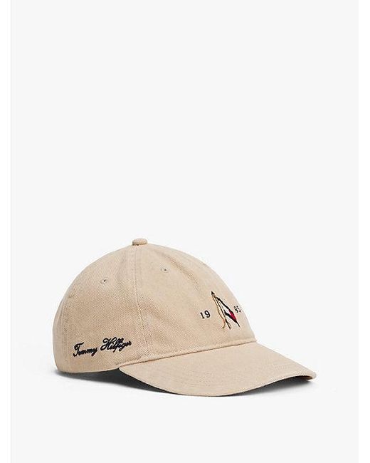 Tommy Hilfiger Baseballpet Met Geborduurde Vlag in het Natural voor heren