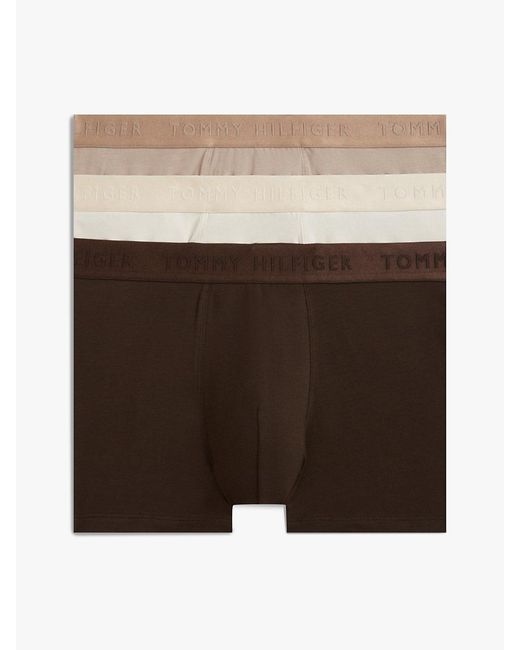 Tommy Hilfiger Brown 3-Pack Everyday Luxe Tonal Logo Trunks for men