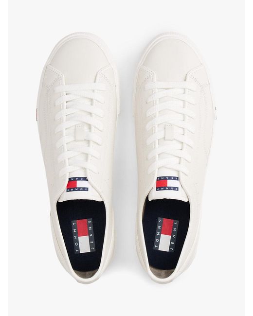 Tommy Hilfiger Natural Archive Flag Stripe Leather Trainers for men