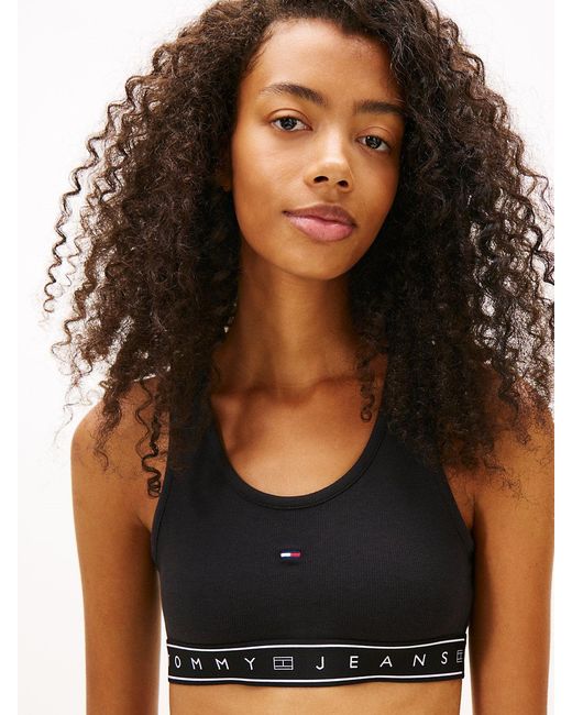Tommy Hilfiger Blue Racerback Slim Cropped Bra Top