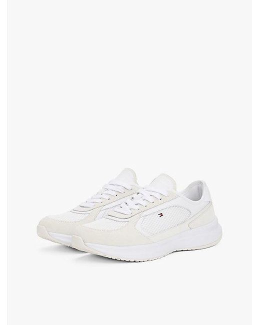Zapatillas Texturizadas Estilo Running Tommy Hilfiger de color White