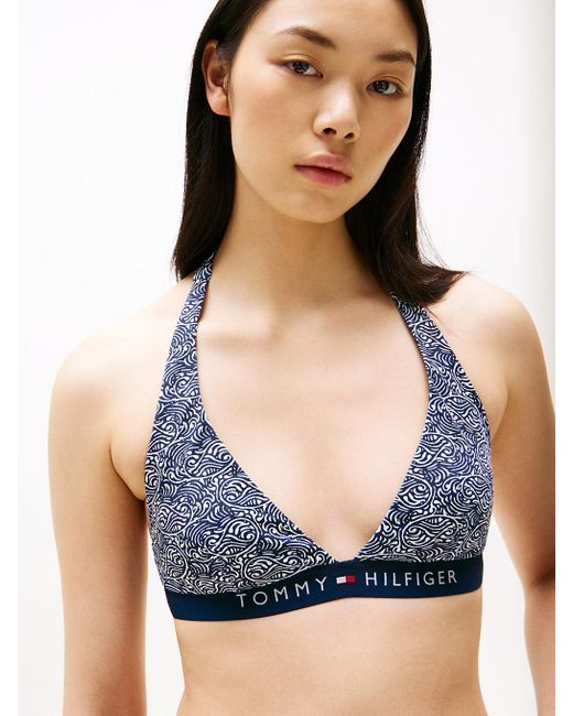 Tommy Hilfiger Green Original Padded Halterneck Bikini Top