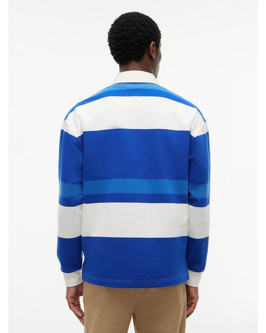 Tommy Hilfiger Blue Stripe Relaxed Rugby Shirt for men