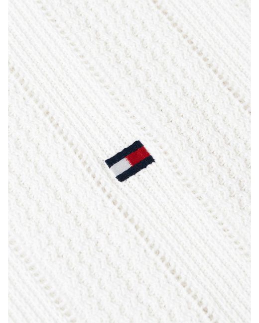 Tommy Hilfiger White Relaxed Pointelle Short Sleeve Shirt With Linen for men