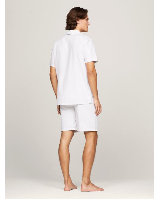 Pyjama chemise et short tissés TH Original Tommy Hilfiger pour homme en coloris White