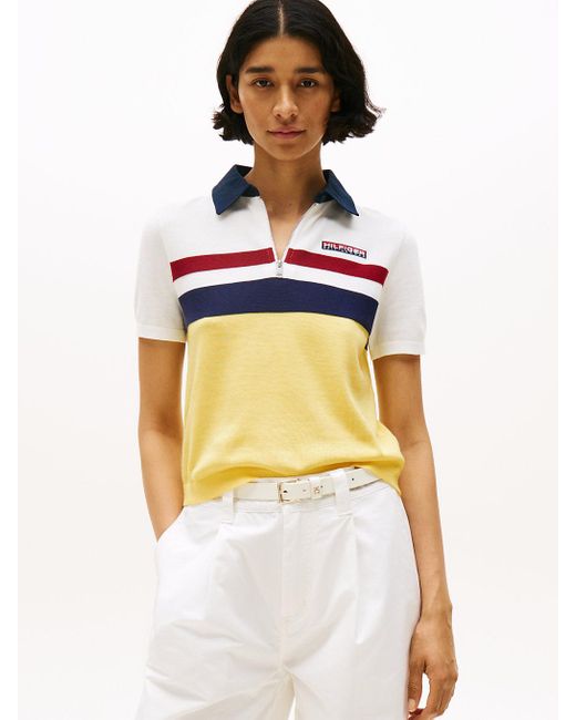 Tommy Hilfiger Yellow Hilfiger Sailing Regular Colour-blocked Polo Shirt