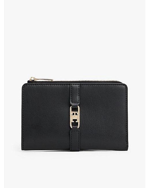 Cartera Plegable Con Monograma Th Tommy Hilfiger de color Black