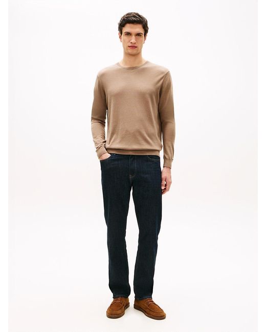 Tommy Hilfiger Natural New York Label Crew Neck Jumper for men
