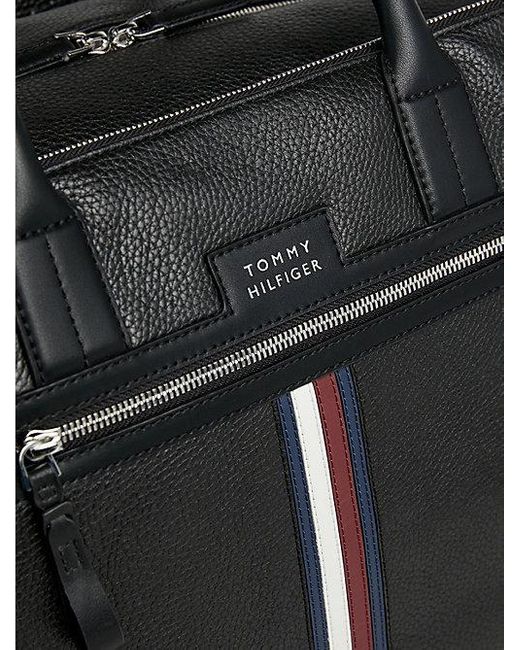 Tommy Hilfiger Premium Leather Dufflebag mit Tommy-Tape in Black für Herren