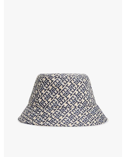 Tommy Hilfiger White Th Monogram Jacquard Bucket Hat