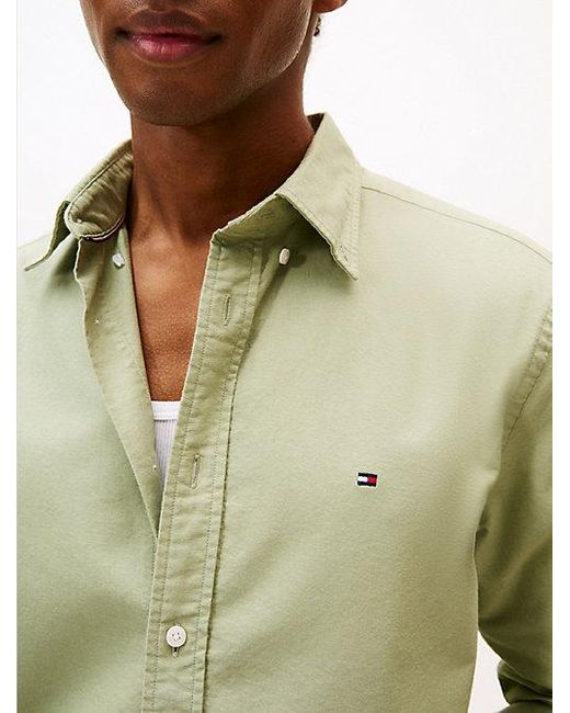 Tommy Hilfiger Regular Fit Button-Down Oxford Overhemd in het Green voor heren