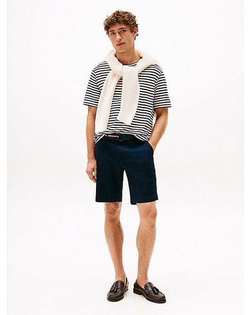 Tommy Hilfiger Brooklyn Slim Fit Chino-Shorts Mit Gürtel in Blue für Herren