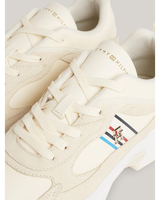 Tommy Hilfiger Natural Global Stripe Chunky Suede Trainers