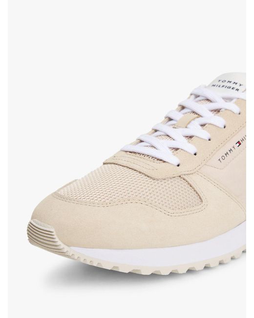 Baskets En Daim Multitextures Crantées Tommy Hilfiger pour homme en coloris Natural