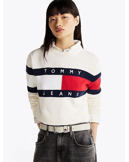 Jersey Color Block De Corte Amplio Con Logo Tommy Hilfiger de color Gray