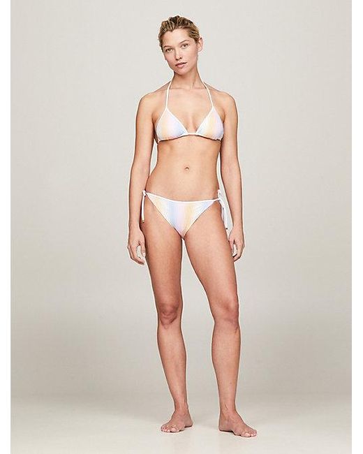 Tommy Hilfiger Essential Triangel-bikinitop Met Print in het Natural