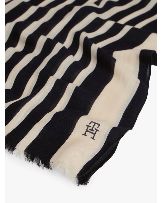 Tommy Hilfiger Black Chic Th Monogram Rectangular Scarf