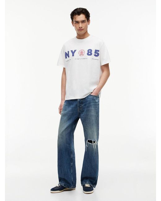 Tommy Hilfiger White Back Logo Relaxed Jersey T-Shirt for men