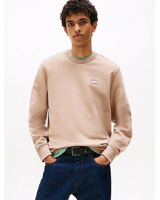 Tommy Hilfiger Sweatshirt Met Ronde Hals En Tommy-Badge in het Blue voor heren