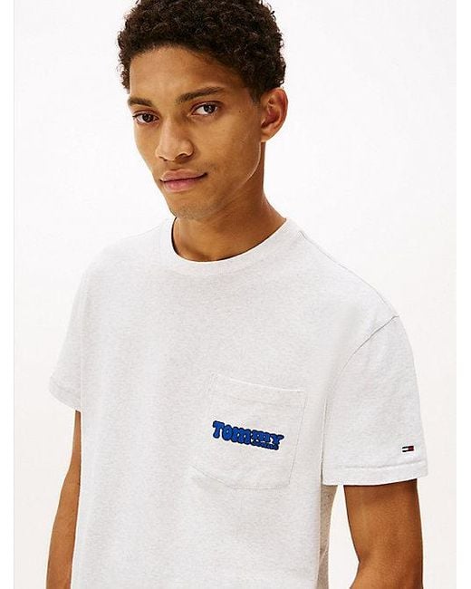 Tommy Hilfiger Slim T-Shirt Met Ronde Hals En Logo-Graphic in het White voor heren