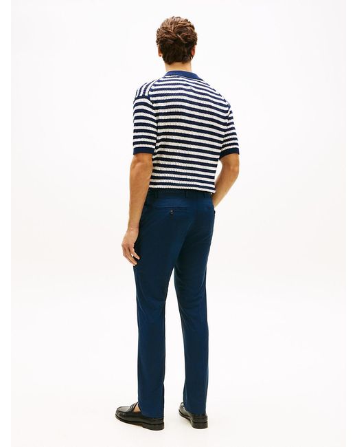 Tommy Hilfiger Blue New York Label Denton Straight Leg Chinos for men