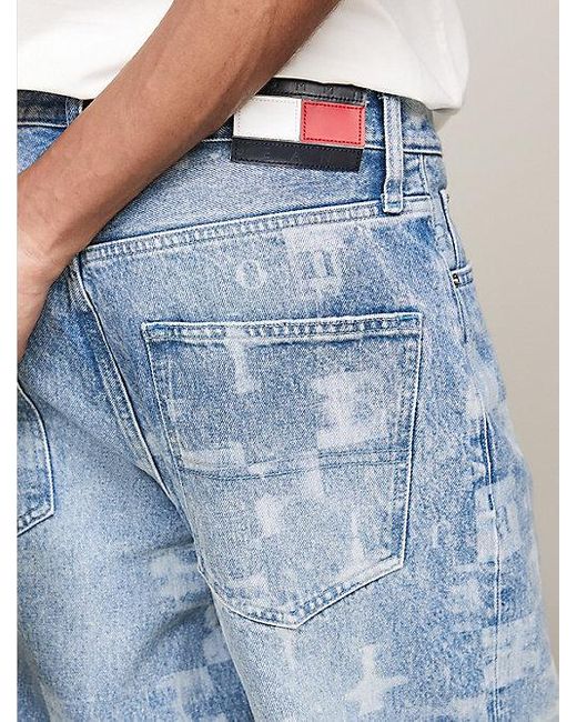 Tommy Hilfiger Uniseks Wide Leg Jeans Met Gelaserd Logo in het Blue voor heren