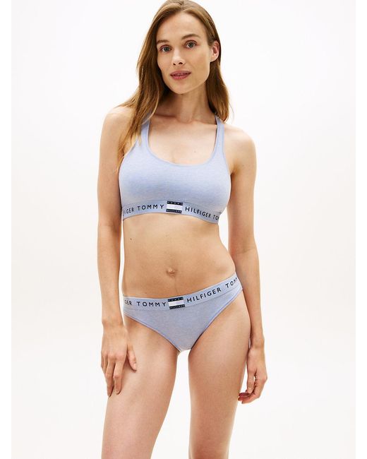 Tommy Hilfiger Blue Heritage Logo Underband Racerback Bralette