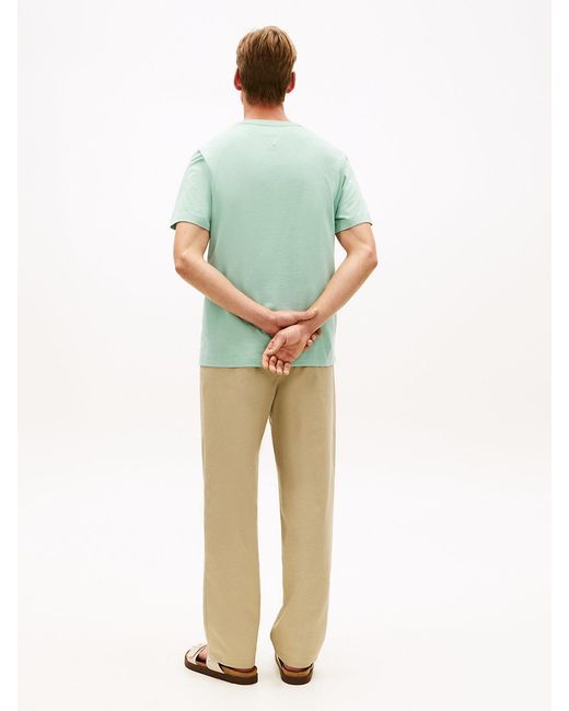 Tommy Hilfiger Green Patch Pocket Jersey Crew Neck T-Shirt for men