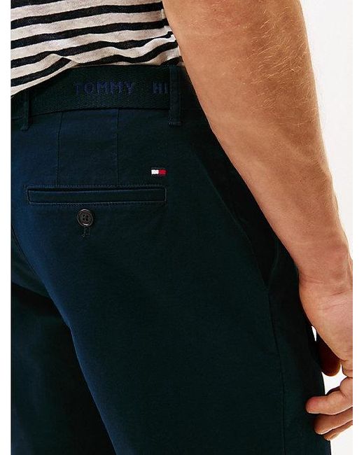 Tommy Hilfiger Brooklyn Slim Fit Chino-Shorts Mit Gürtel in Blue für Herren