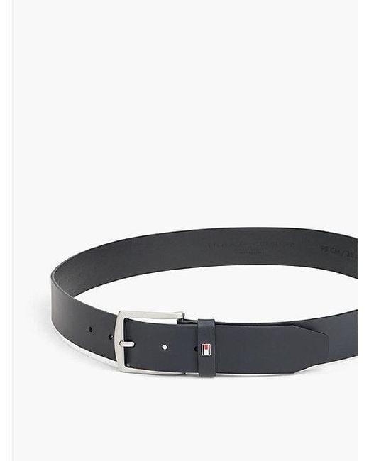 Tommy Hilfiger Denton Ledergürtel mit Flag-Logo in Blue für Herren
