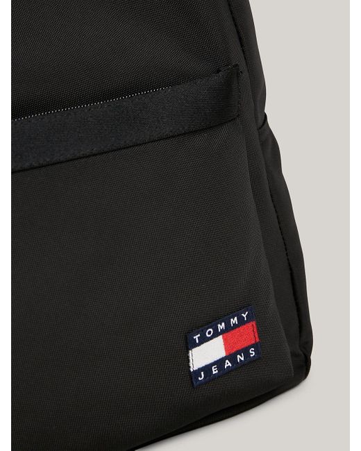 Tommy Hilfiger Black Essential Dome Flag Backpack for men
