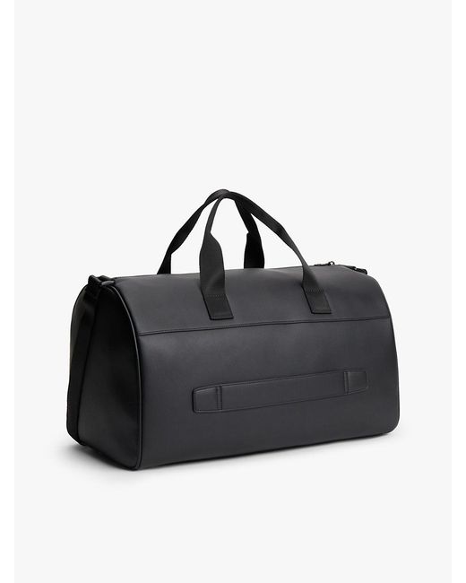Tommy Hilfiger Black Metallic Logo Signature Tape Duffel Bag for men