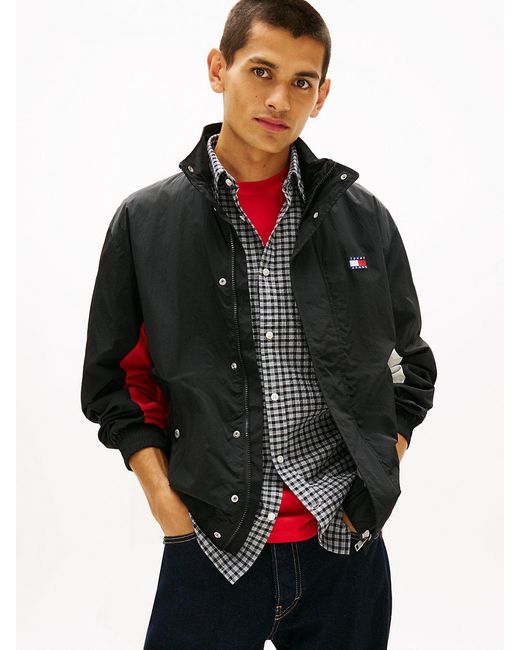 Tommy Hilfiger Black Flag Badge Back Logo Water Repellent Jacket for men