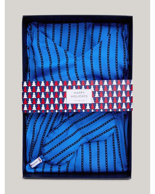 Tommy Hilfiger Blue Th Established Short Pyjamas And Eye Mask Gift Set