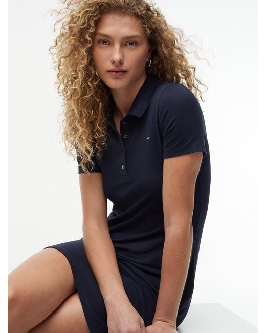 Tommy Hilfiger Blue Heritage Slim Fit Mini Polo Dress