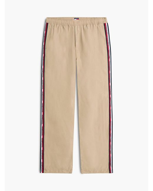 Tommy Hilfiger Natural Jaimie Relaxed Global Stripe Tape Trousers for men