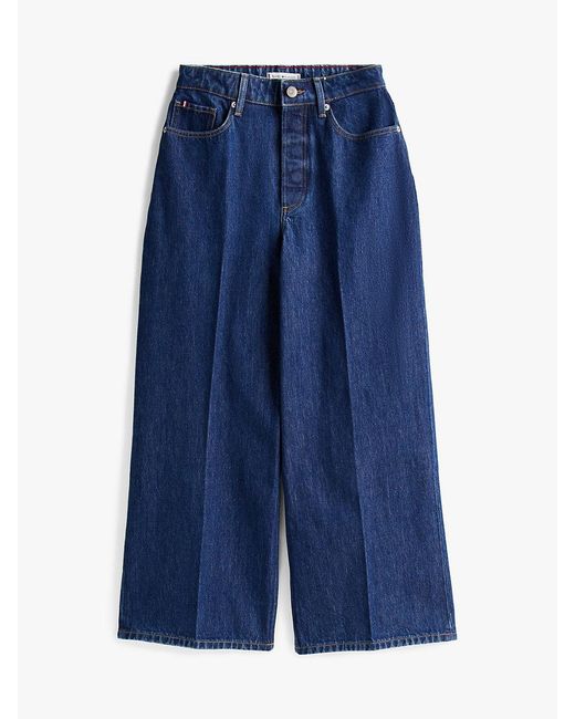 Tommy Hilfiger Blue Adaptive High Rise Wide Leg Ankle Jeans