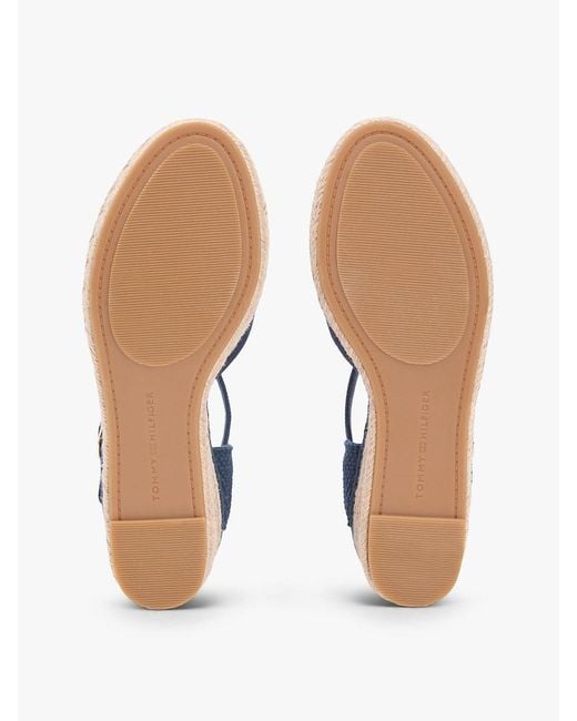 Tommy Hilfiger Blue Canvas Wedge Espadrilles