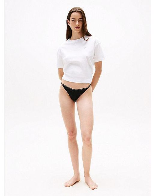 Tommy Hilfiger Set Van 3 Microvezel Tanga-Strings Met Kant in het White