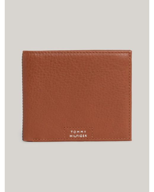 Tommy Hilfiger Brown Premium Leather Bifold Credit Card Holder for men