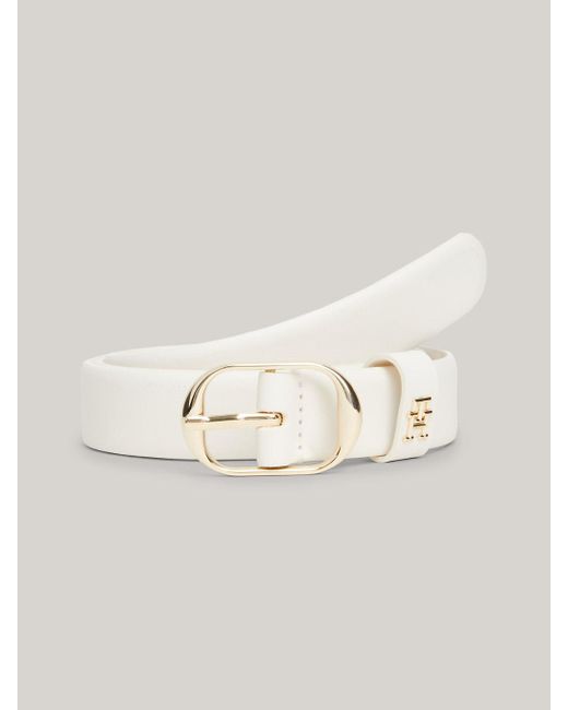Tommy Hilfiger Natural Casual Oval Buckle Leather Belt