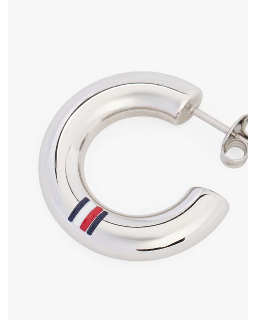 Créoles En Acier Inoxydable Tommy Hilfiger en coloris White