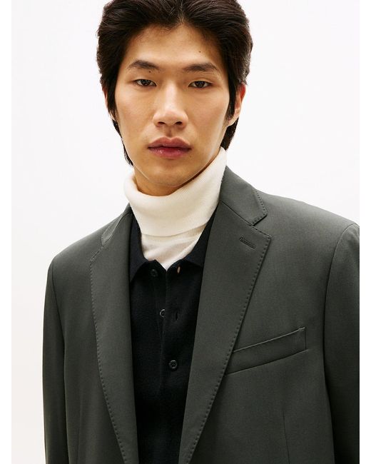 Tommy Hilfiger Black Technical Twill Regular Fit Blazer for men