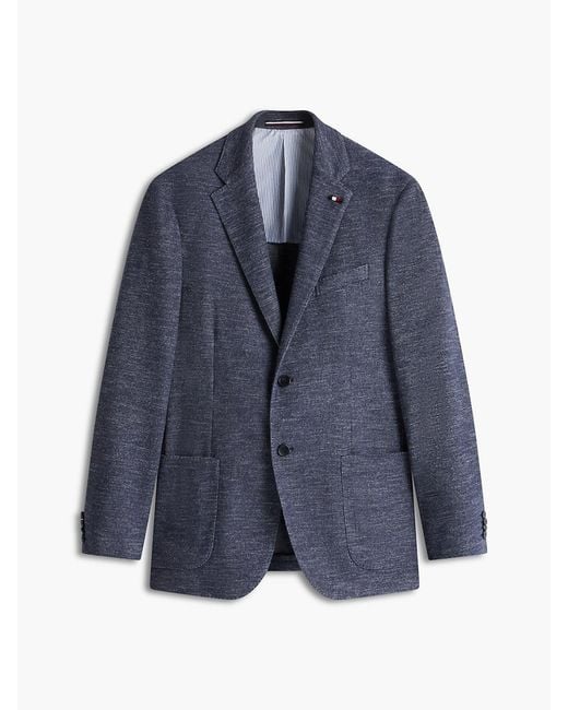 Tommy Hilfiger Blue Th Flex Regular Fit Jersey Single Breasted Blazer for men